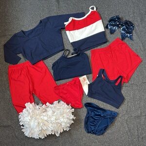 Navy/Red Dance/Cheer/Poms Mix & Match 10 Items 6X-7 New